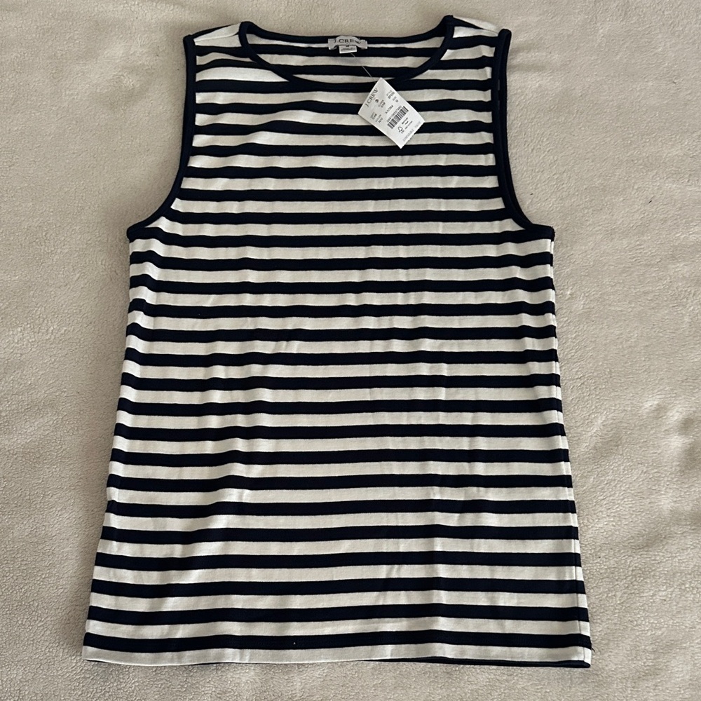 J. Crew Navy and White Striped Tank